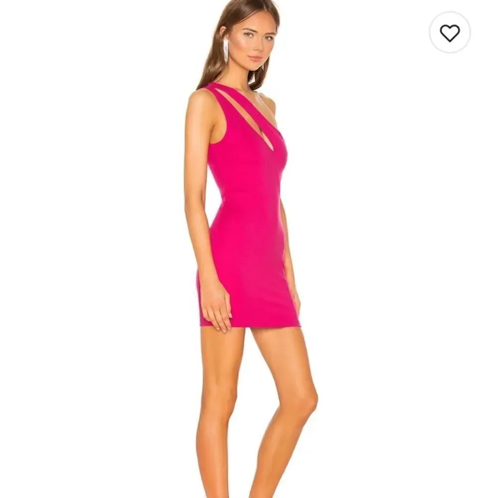 New Superdown NAYA ASYMMETRICAL MINI DRESS Barbie Small